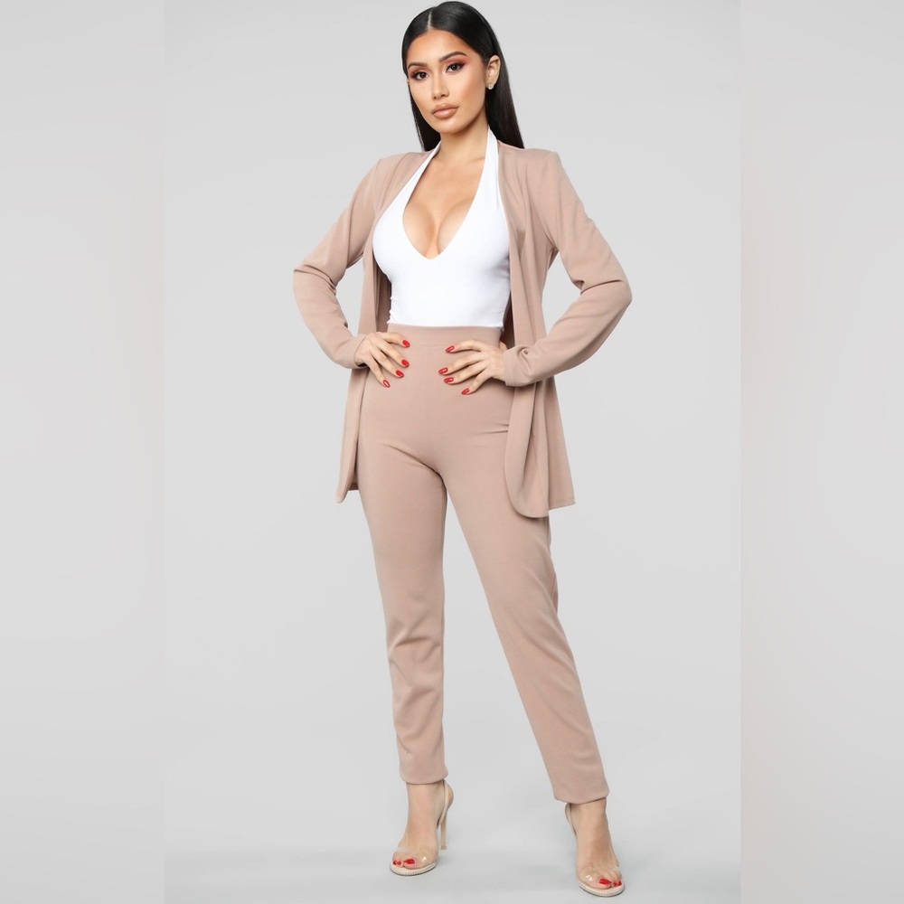 Payin it forward blazer set XS Mocha